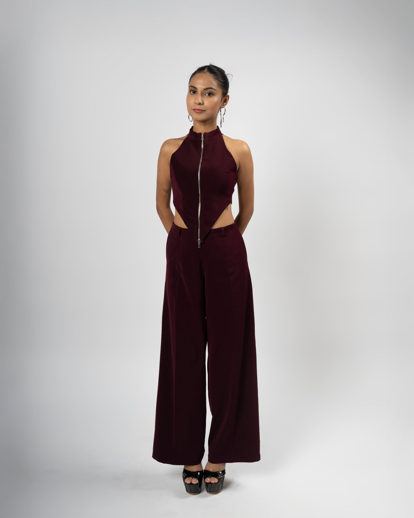 Two Way zipped high neck top